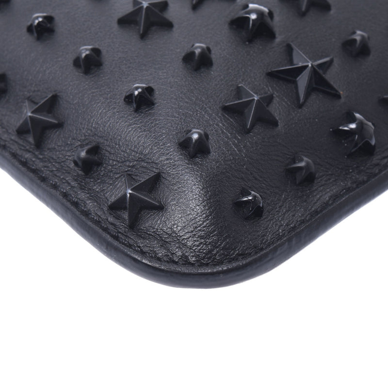 Jimmy Choo Jimmy Choo Star Studded Black Unisex Curf Clutch Bag A-Rank Used Silgrin