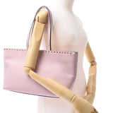 Valentino Garavani Valentino Galavani Studs Pink Gold Bracket Unisex Curl F Tote Bag A-rank used Silgrin