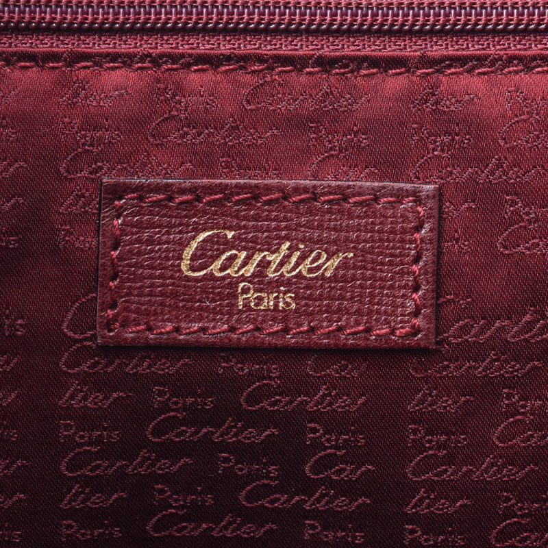 CARTIER Kartier, Bordeaux, Ladies, Carf, handbag, A rank, used silver storehouse.