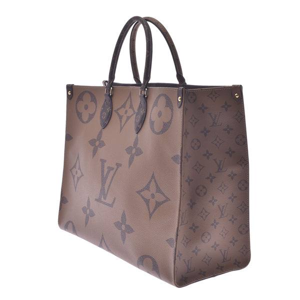 Louis Vuitton Louis Vuitton巨人Monogram在Zago GM Reverse Brown M45320男女皆宜的Monogram反向帆布2way包未使用的Silgrin