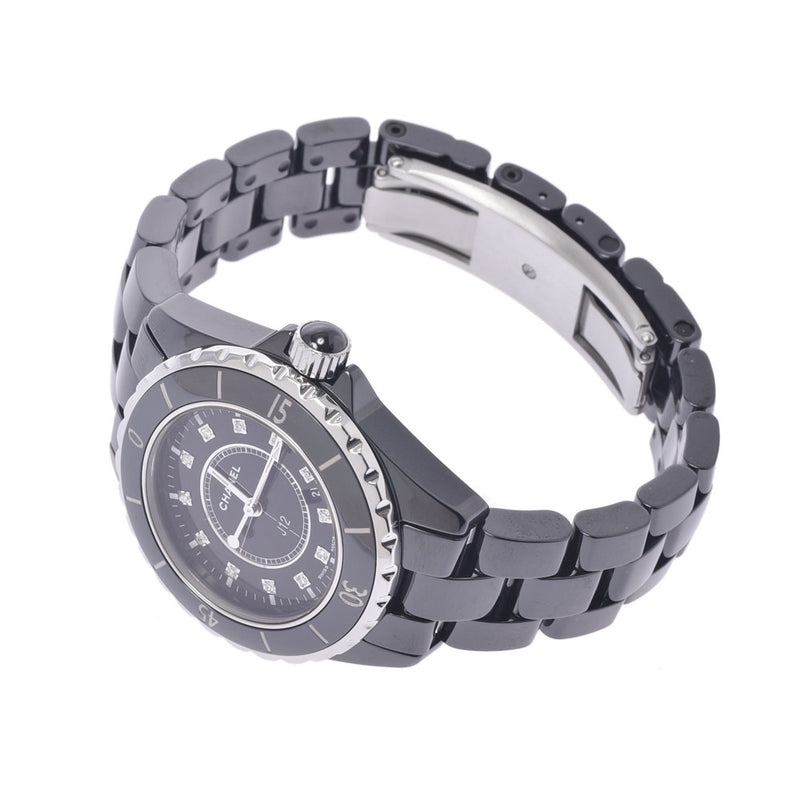 CHANEL Chanel J12 33mm 12P Diamond Men's Black Ceramic / SS Watch Automatic Black Dynx A-Rank Used Silgrin