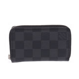 【金融销售】Louis Vuitton Louis Vuitton Damier Graphit Zippy Coin追求黑色/灰色N63076男士硬币案例AB排名使用Silgrin