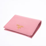 PRADA Prada Compact Wallet Pink 1MV204 Women's Safiano Two-fold Wallets A-rank used Silgrin