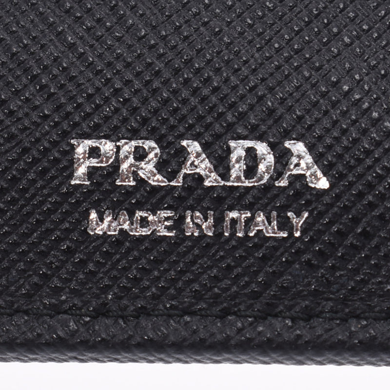 PRADA プラダ コンパクトウォレット ウサギチャーム 黒 1ML023 レディース サフィアーノ 二つ折り財布 新同 中古 銀蔵