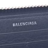 Balenciaga Valenciaga Paper Continental Zip Around Black Unisex Curf Long Wallet Unused Silgrin