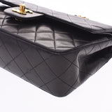 CHANEL シャネル チェーンショルダーバッグ 黒 ゴールド金具 レディース ラムスキン ショルダーバッグ Bランク 中古 銀蔵