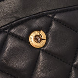 CHANEL シャネル チェーンショルダーバッグ 黒 ゴールド金具 レディース ラムスキン ショルダーバッグ Bランク 中古 銀蔵