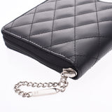Chanel Cambon line Black / white women's calf Wallet