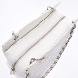 Chanel Chanel Matrasse PTT Tote White Silver Bracket Ladies Caviar Skin Handbag B Rank Used Silgrin