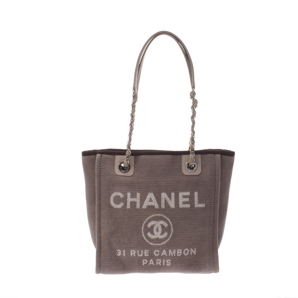 CHANEL シャネル ドーヴィル PM ベージュ系 レディース キャンバス トートバッグ Aランク 中古 銀蔵