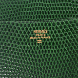 Hermes Hermes议程绿色银色支架○S链条（1989年左右）UniSEX Lisard手册封面B排名使用水池
