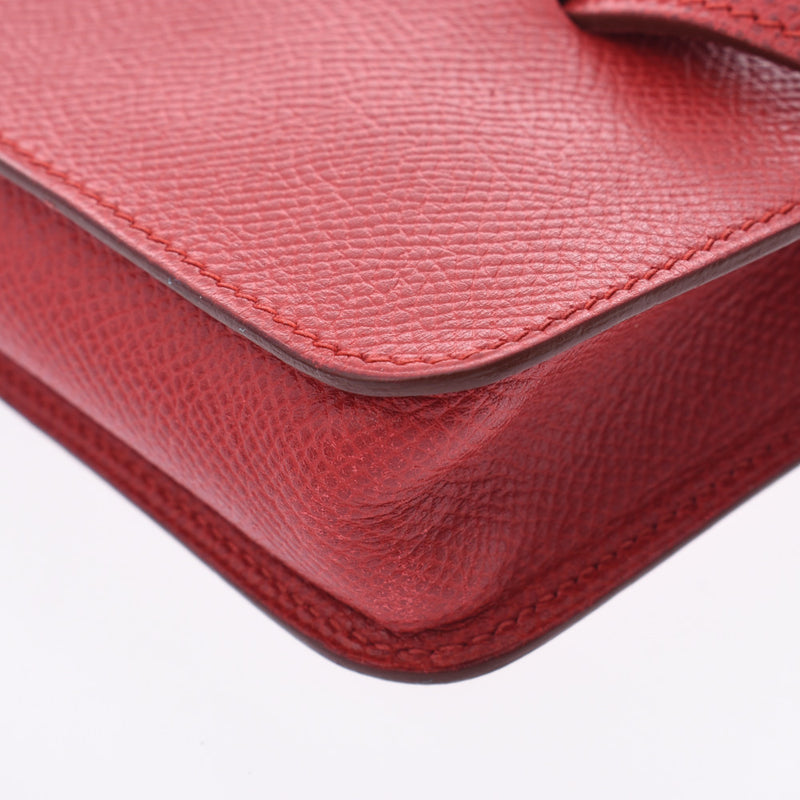 HERMES エルメス ポシェットグリーン ルージュビフ ゴールド金具 ユニセックス クシュベル ウエストバッグ ABランク 中古 銀蔵