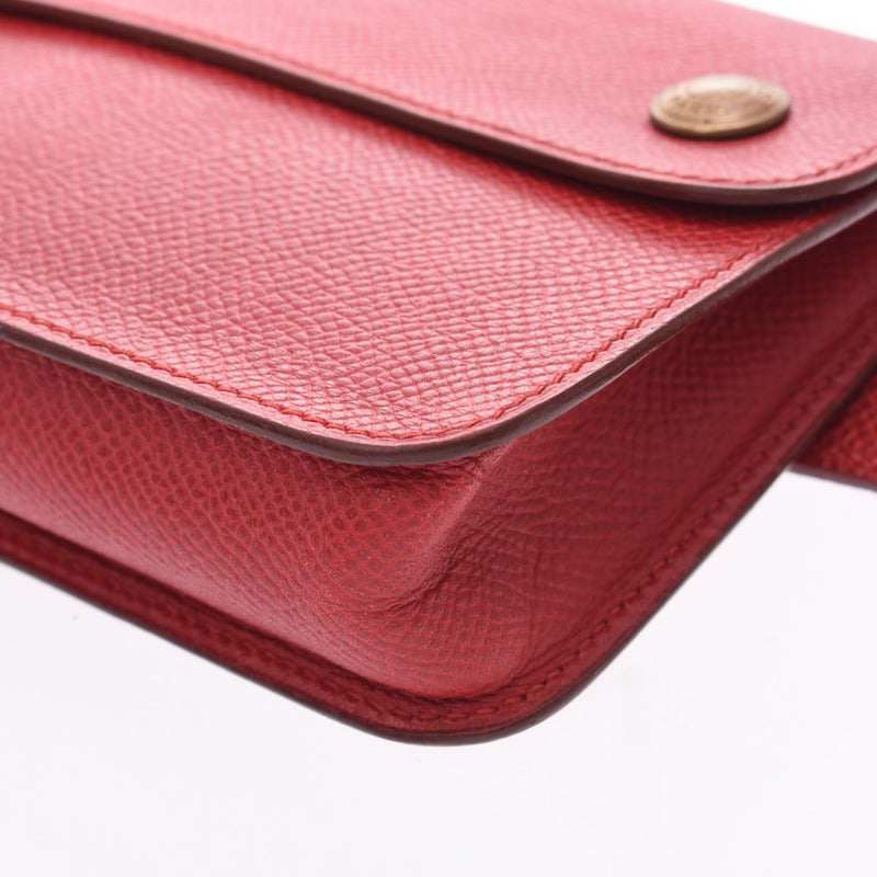 HERMES エルメス ポシェットグリーン ルージュビフ ゴールド金具 ユニセックス クシュベル ウエストバッグ ABランク 中古 銀蔵