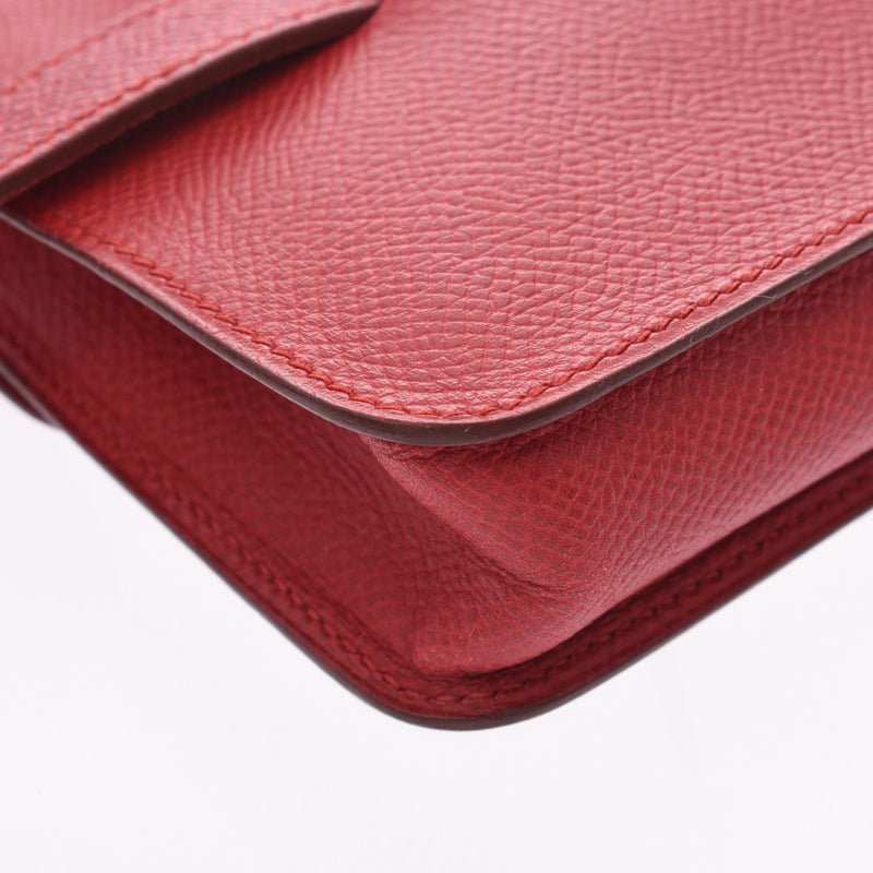 HERMES エルメス ポシェットグリーン ルージュビフ ゴールド金具 ユニセックス クシュベル ウエストバッグ ABランク 中古 銀蔵