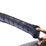 Hermes Hermes Minidey Blue Roy Gold Bracket ○ S Chain (around 1989) Ladies Lizard Shoulder Bag B Rank Used Sinkjo