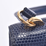 Hermes Hermes Minidey Blue Roy Gold Bracket ○ S Chain (around 1989) Ladies Lizard Shoulder Bag B Rank Used Sinkjo