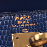 Hermes Hermes Minidey Blue Roy Gold Bracket ○ S Chain (around 1989) Ladies Lizard Shoulder Bag B Rank Used Sinkjo