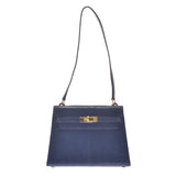Hermes Hermes Minidey Blue Roy Gold Bracket ○ S Chain (around 1989) Ladies Lizard Shoulder Bag B Rank Used Sinkjo