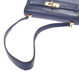 Hermes Hermes Minidey Blue Roy Gold Bracket ○ S Chain (around 1989) Ladies Lizard Shoulder Bag B Rank Used Sinkjo