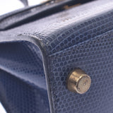 Hermes Hermes Minidey Blue Roy Gold Bracket ○ S Chain (around 1989) Ladies Lizard Shoulder Bag B Rank Used Sinkjo