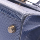 Hermes Hermes Minidey Blue Roy Gold Bracket ○ S Chain (around 1989) Ladies Lizard Shoulder Bag B Rank Used Sinkjo