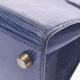 Hermes Hermes Minidey Blue Roy Gold Bracket ○ S Chain (around 1989) Ladies Lizard Shoulder Bag B Rank Used Sinkjo