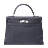 Hermes Hermes Kelly 32 Insermily 2way Bag Black Silver Tracket T刻（2015年左右）女士Triyo纤维钢手提包A级使用水池