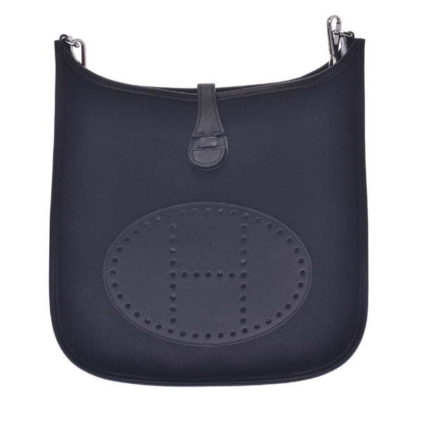 （美品）エルメス HERMES エブリン 3PM 黒 型押し シルバー金具 □K刻印 2007年 ショルダーバッグ 8316 エルメスエヴリン PM 黒 シルバー金具 □K刻印(2007年頃)刻印 ユニ