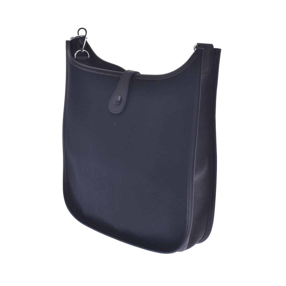（美品）エルメス HERMES エブリン 3PM 黒 型押し シルバー金具 □K刻印 2007年 ショルダーバッグ 8316 エルメスエヴリン PM 黒 シルバー金具 □K刻印(2007年頃)刻印 ユニ