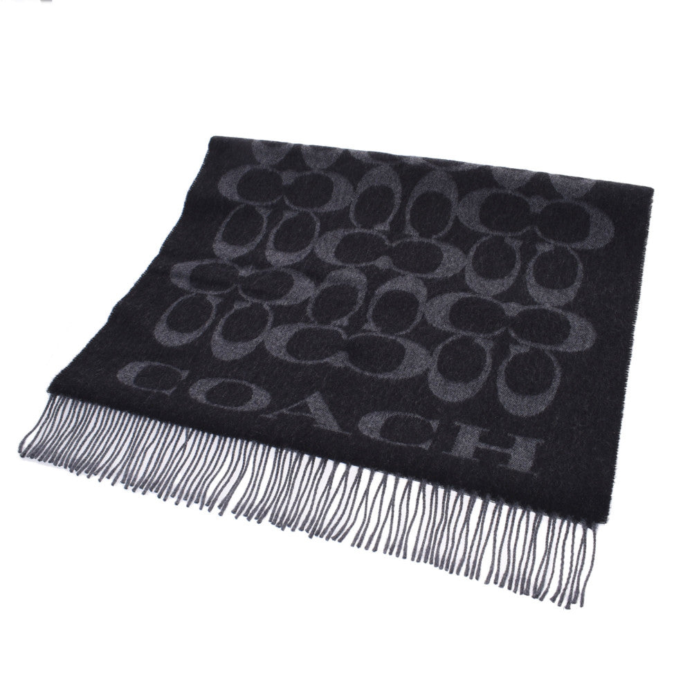 COACH(コーチ) マフラー ブラック×シグネチャー柄 コーチシグネチャー 黒 ユニセックス マフラー F76384 COACH – 銀蔵