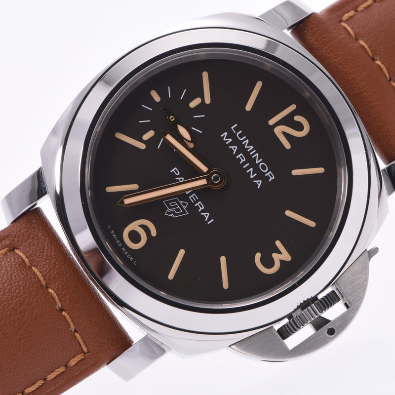 OFFICINE PANERAI オフィチーネパネライ ルミノール マリーナ アッチャイオ PAM00632 メンズ SS/革 腕時計 手巻き ブラウン文字盤 Aランク 中古 銀蔵