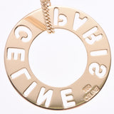 CELINE Celine Logo Plate Ladies K18 YG Necklace A-Rank Used Silgrin