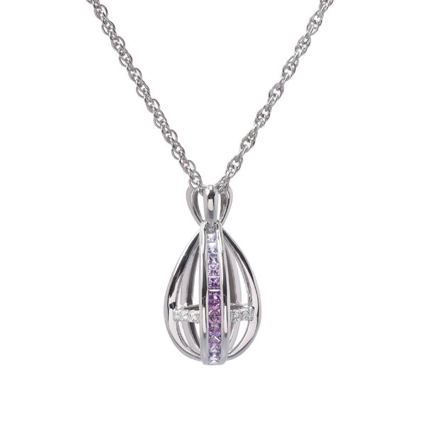 Other Jeunet Jun Sapphire 1.06ct Diamond 0.28ct Ladies K18WG Necklace A-Rank Used Silgrin