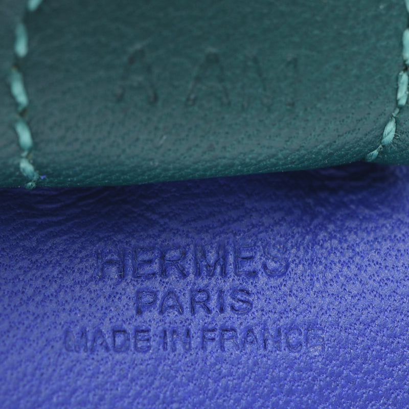 Hermes Hermes Rodeo PM马型蓝电电/石灰/孔雀石雕刻（2017年左右）UNISEX Ano Miro Charm A等级使用Silgrin