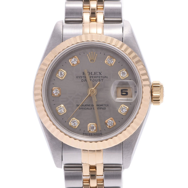ROLEX Rolex Datejust 10P Diamond 69173G Ladies YG/SS Watch Automatic Silver Computer Dial A Rank Used Ginzo