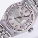 ROLEX Rolex Datejust 10P Diamond 69174G Women's WG/SS Watch Automatic Winding Silver Dial A Rank Used Ginzo