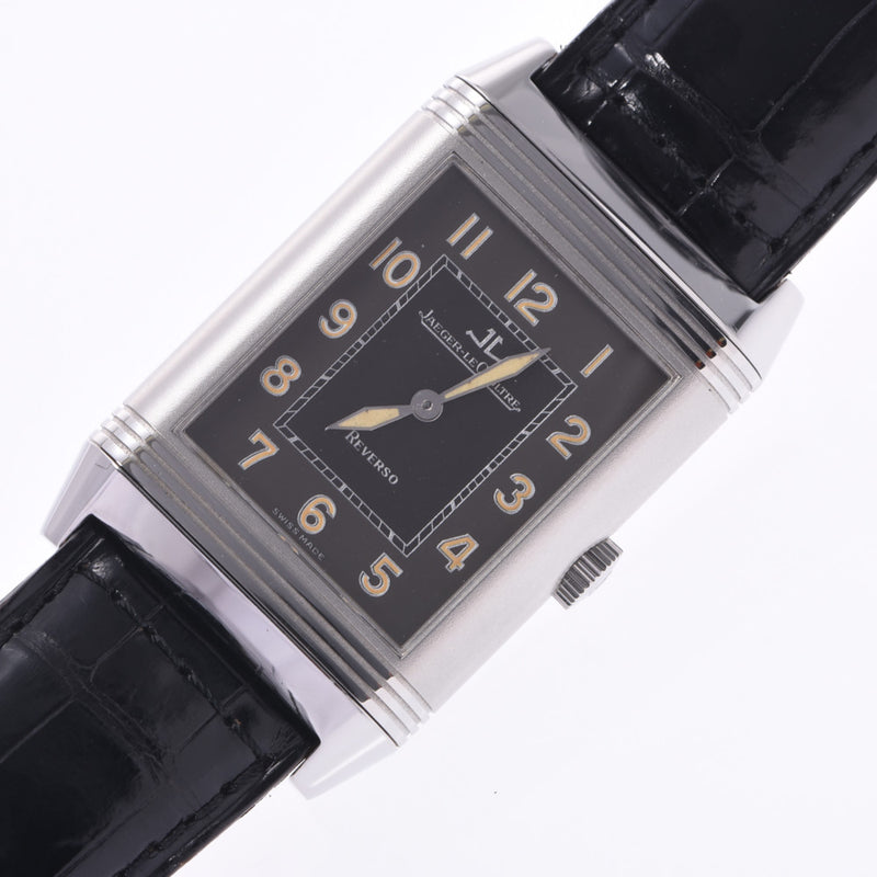 JAEGER-LECOULTRE 捷豹勒库尔特大级别索阴影 271.8.61 男孩 SS/皮革手表手卷黑色表盘 AB 排名二手银藏