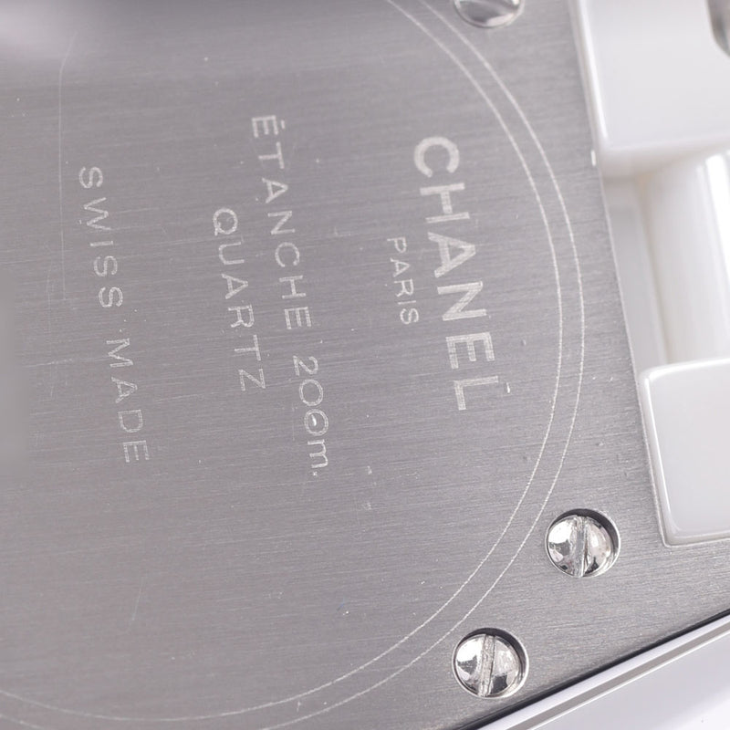 CHANEL シャネル J12 33mm ベゼルダイヤ ボーイズ 白セラミック/SS 腕時計 クオーツ 白文字盤 Aランク 中古 銀蔵