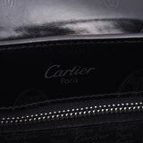 CARTIER カルティエ ハッピーバースデイ セミショルダーバッグ 黒 レディース エナメル ハンドバッグ ABランク 中古 銀蔵