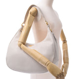 PRADA Prada One Shoulder Bag White Gold Bracket B4311M Ladies Curf Semi-Shoulder Bag A-Rank Used Silgrin