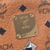 【Financial sales】 MCM MCM Backpack Studs Camel Unisex Leather Rucks Day Pack AB Rank Used Silgrin