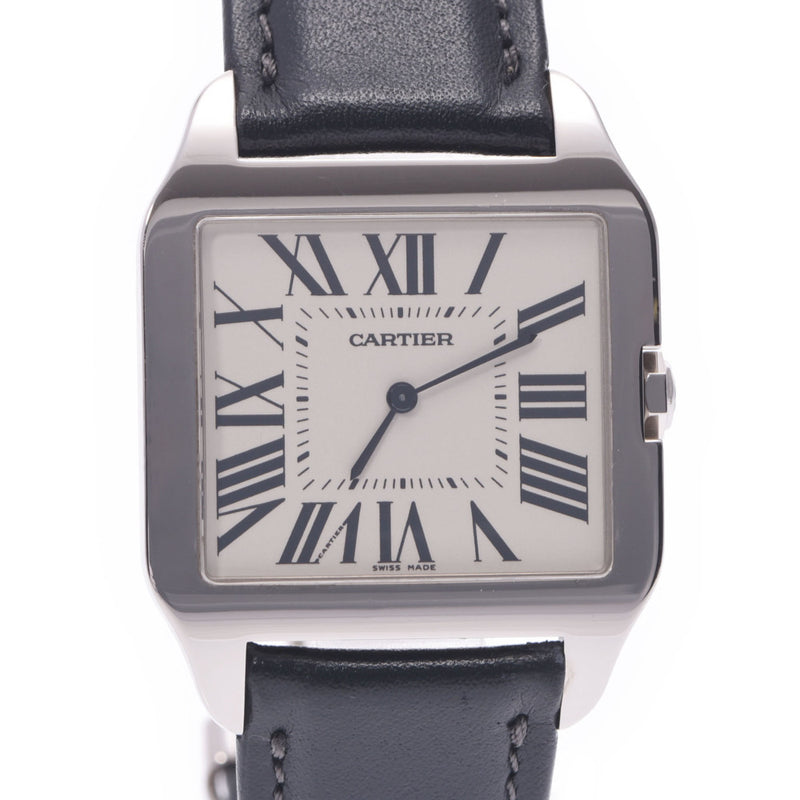 Cartier Cartier Santos Dumon LM Boys WG / Leather Watch Hand-rolled Ivory Dynx A-Rank Used Sinkjo