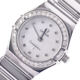 OMEGA Omega Constellation bezel diamonds 1465.71 Ladies SS wristwatch Quints shell. A-rank used silver storehouse.