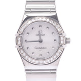 OMEGA Omega Constellation bezel diamonds 1465.71 Ladies SS wristwatch Quints shell. A-rank used silver storehouse.