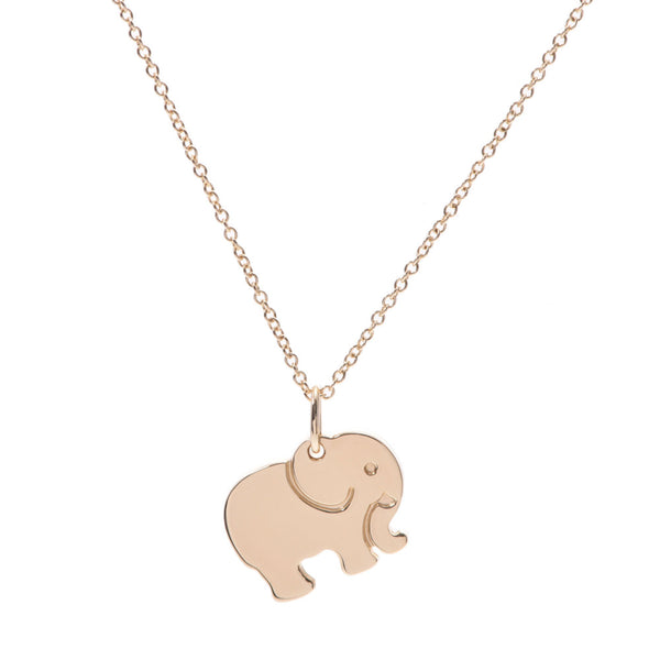 Tiffany & CO. Tiffany Elephant Never Forget Ladies K18 YG Necklace A-Rank Used Silgrin