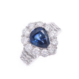 其他蓝宝石2.65CT钻石2.22CT 15夫人PT900铂戒指/环A排名使用SILGRIN