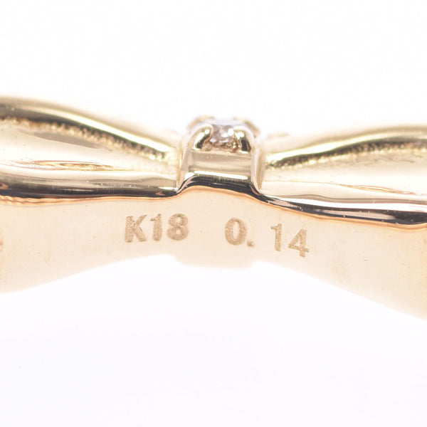Other Ribbon Motif Diamond 0.14ct Ladies K18 YG Ring / Ring A Rank Used Silgrin