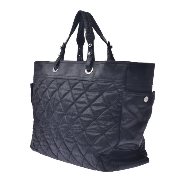 CHANEL Chanel Paryl fritz tote TGM Black Unisex Coated Canvas/Leather Tote Bag B Rank Used Ginzo