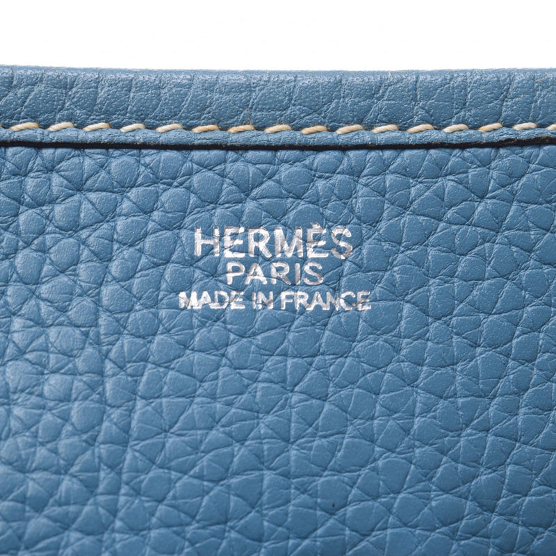 Hermes Hermes Evelin PM蓝色牛仔银色支架□J-engraved（2006年左右）UniSEX Triyo钢铁单肩包B等级使用Silgrin