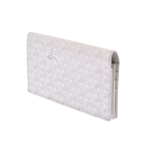 Goyard Goyal White Unisex PVC Long Wallet B Rank Used Sinkjo